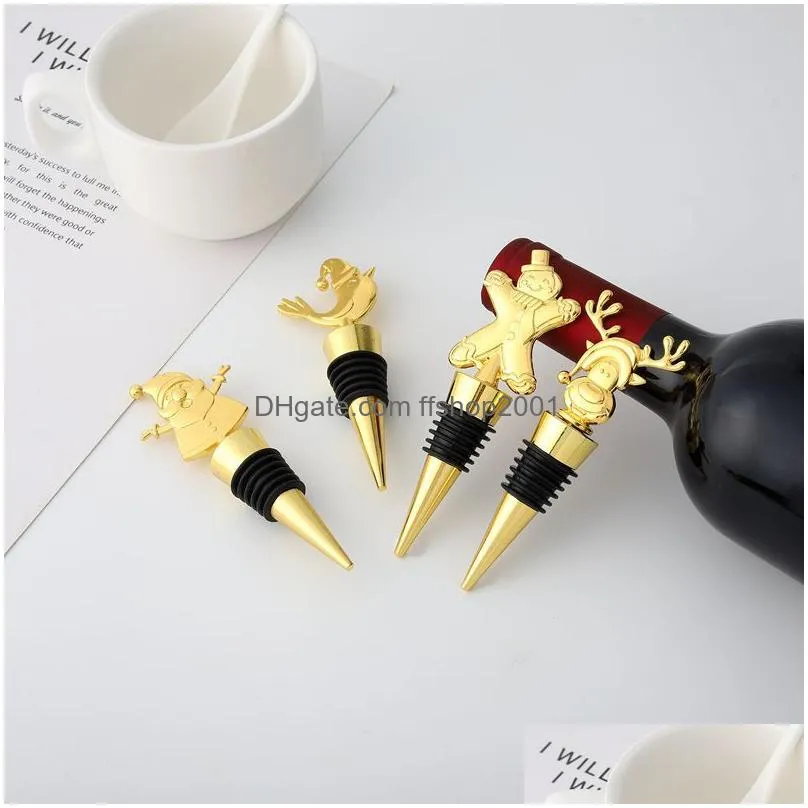 christmas wine stoppers kitchen bar tool cartoon elk party decoration bottle stopper