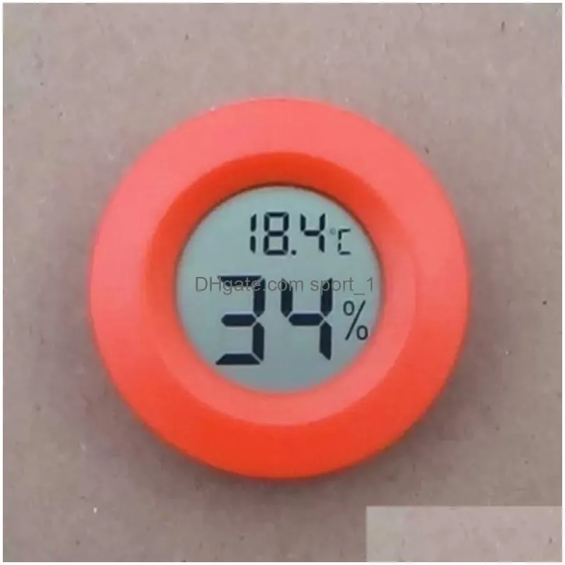 portable mini lcd digital thermometer hygrometer 6 colors round fridge zer tester temperature humidity meter detector