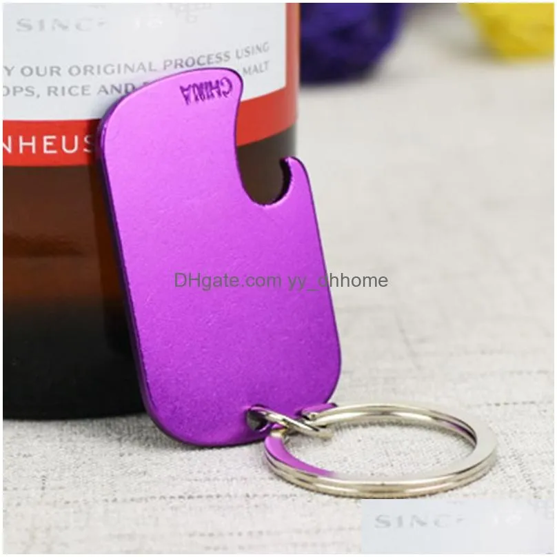 dog tag bottle opener keychain pendant portable aluminum alloy pet id card keyring key chain