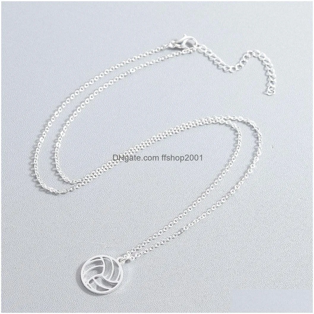 stainless steel necklace sports volleyball pendant necklace fashion accessories