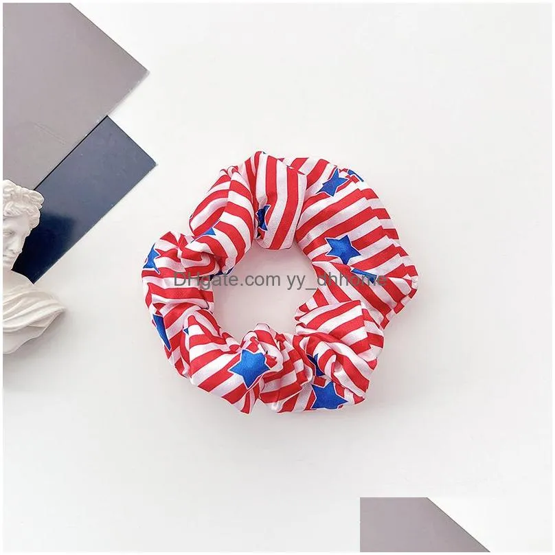 american flag hair rubber bands independence day decoration headband ladies hair ring