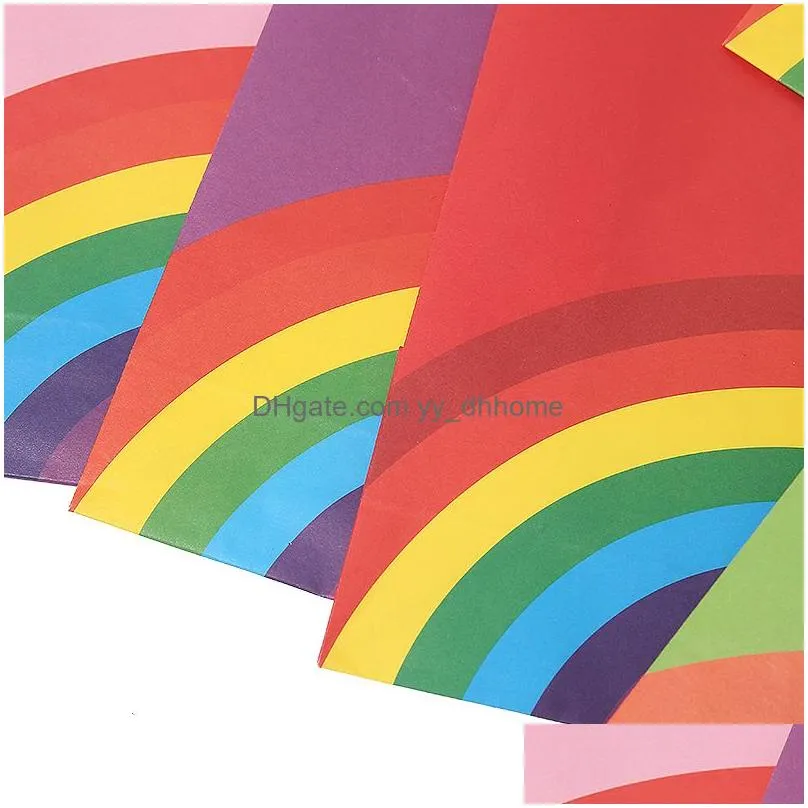 rainbow candy paper bag gift wrap fashion printing color flat mouth food packaging bags 8 colors