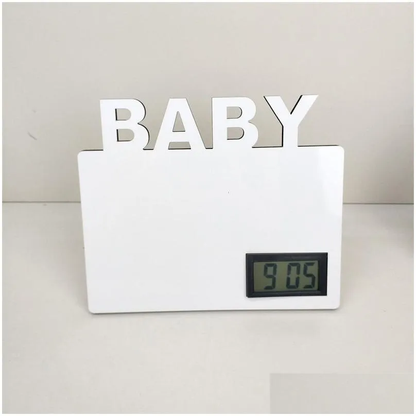 sublimation blank electronic clock photo frame album heat transfer personality letter frames diy wooden desktop decoration ornaments