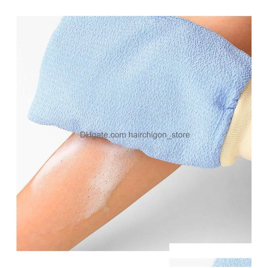 double layer exfoliator mitt bath shower dead skin removal gloves exfoliating glove bath scrubbing supplies tool