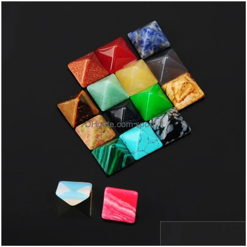 natural crystal stone party favor pyramid chakra stones spiritual carving square gem fashion crafts collection creative gift