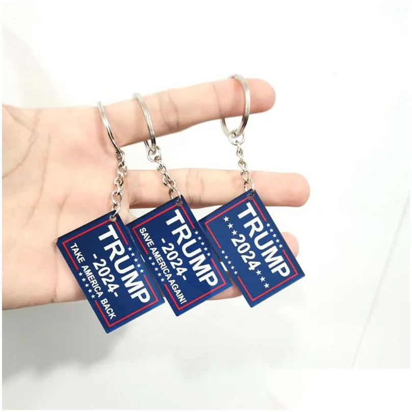 2024 trump keychain us election keychains campaign slogan plastic key chain keyring