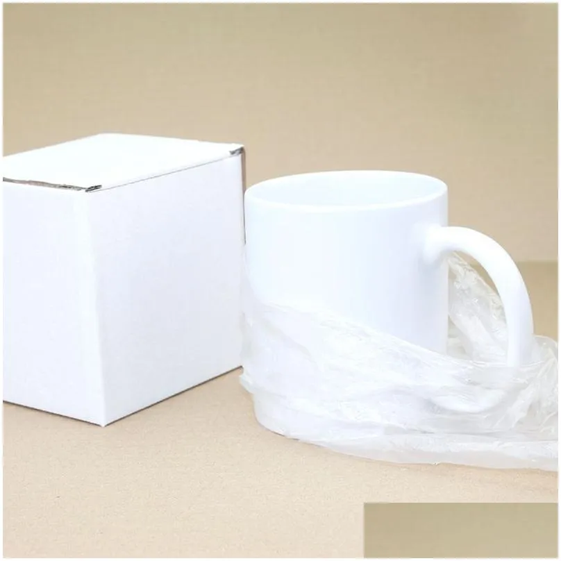 11oz sublimation blank ceramic mug diy handle coffee cup solid color heat transfer household personalized water cups creativity gift