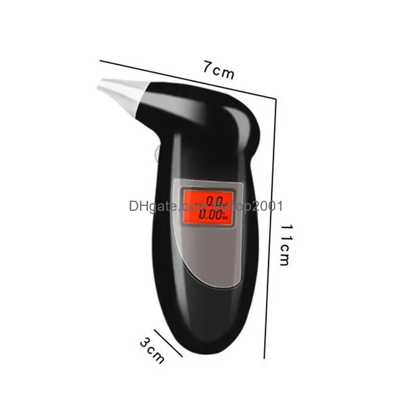 portable alcohol tester keychains party favor led backlight digital alcohol detector with 5pcs mouthpiece