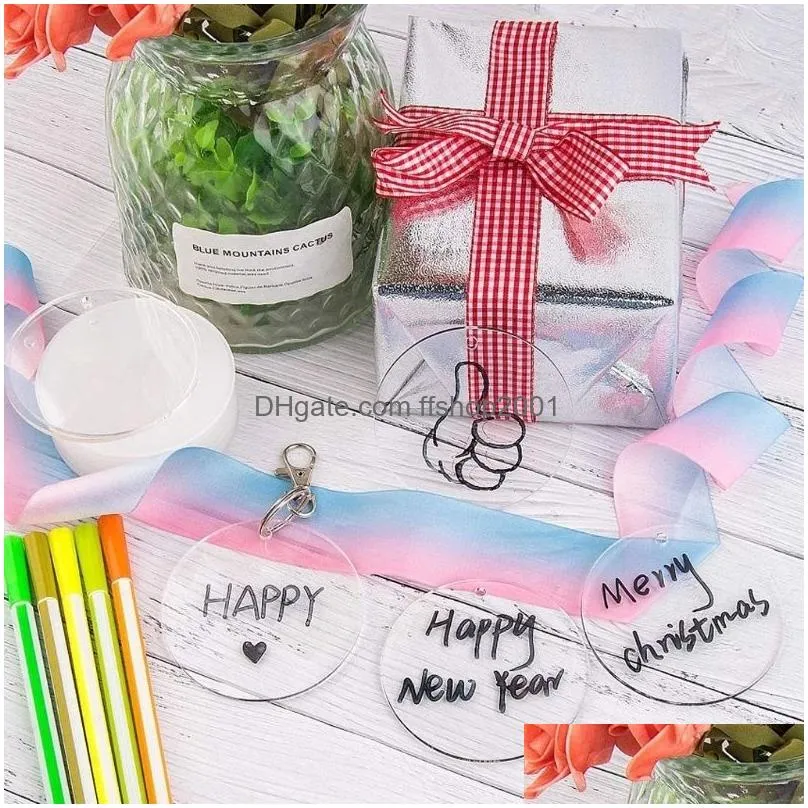 transparent acrylic pendant party favor diy blank pendant holiday decoration supplies 12 styles