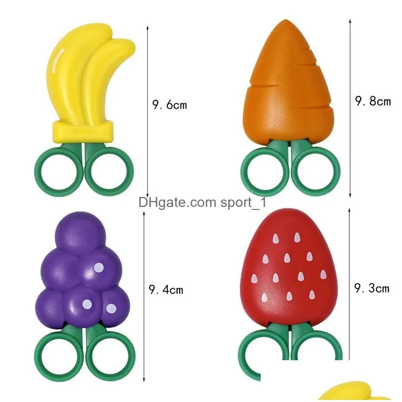 childrens stainless steel scissors hand tools creative fruit magnetic sticker cartoon scissors