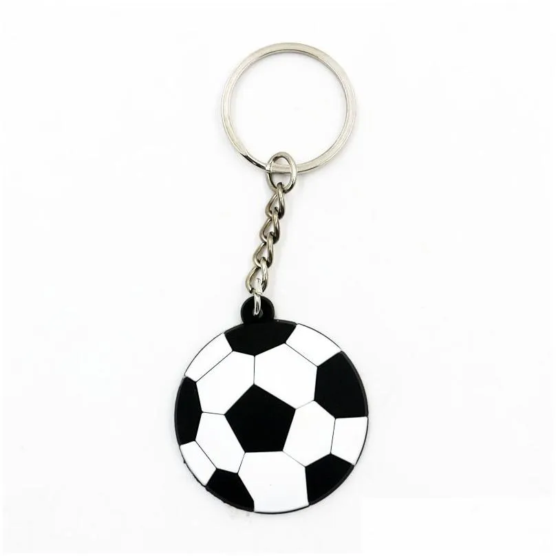 creative keychain pendant football baseball basketball volleyball beach ball rugby key chain pvc keyring small gift