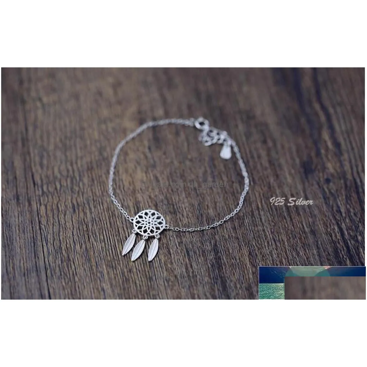 fashion 925 sterling silver bracelets dream catcher with feathers stylish ethnic style female bracelets sl064 factory price expert design quality latest