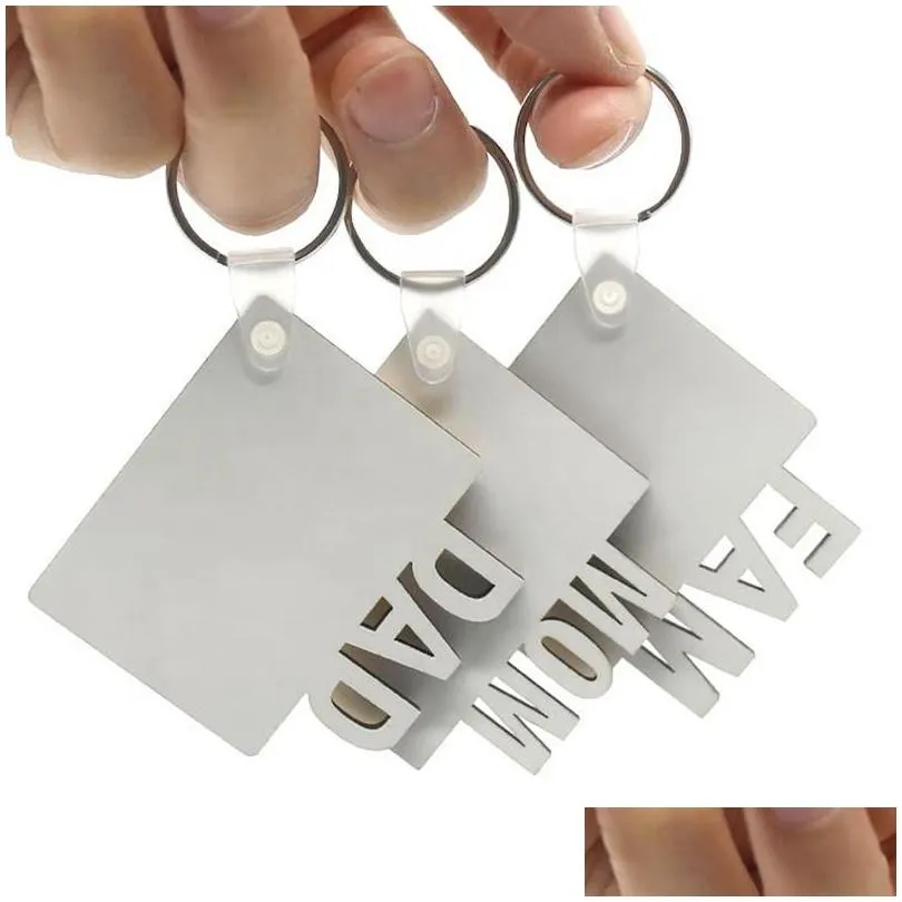 2022 sublimation blank wooden keychain pendant mdf double sided heat transfer keychains bag decoration key ring diy mothers day gift