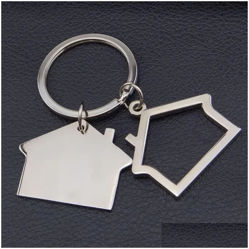 creative house keychain metal keychain pendant car key chain luggage decoration keyring gift supplies dhs