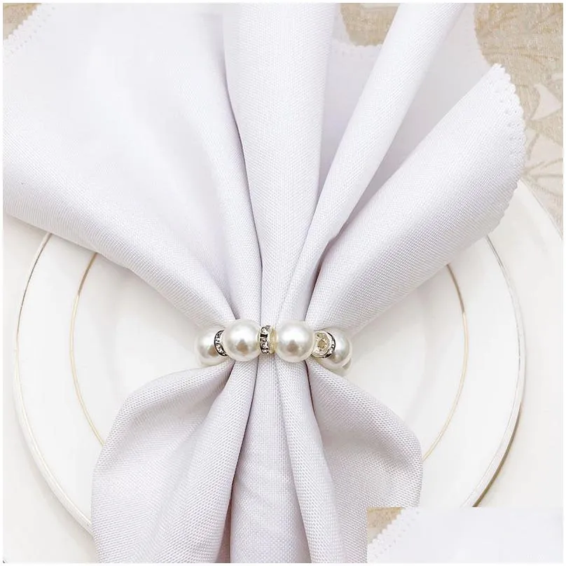 diamond pearl napkin rings christmas wedding table decoration napkin button