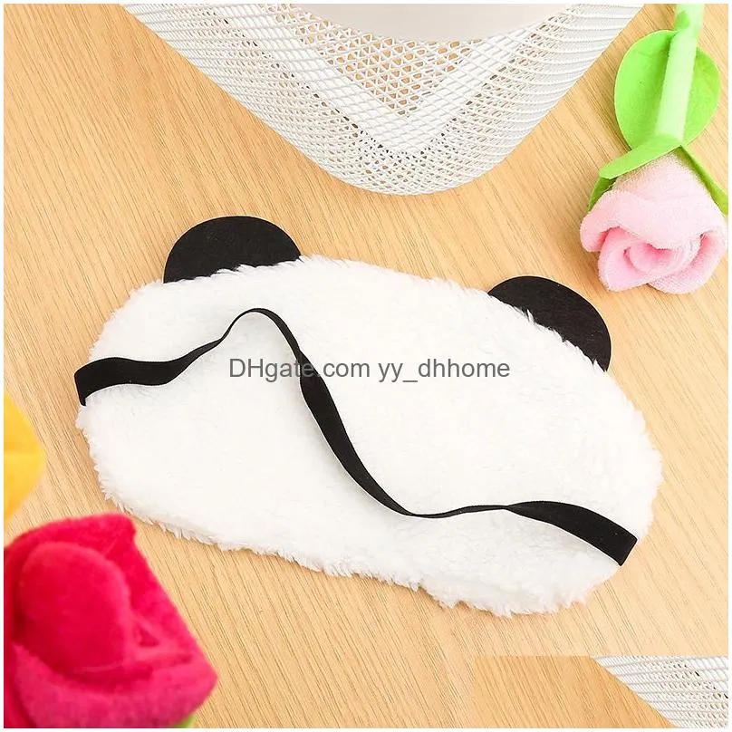 cartoon panda eye mask party favor plush sleep eye mask outdoor travel portable shading masks