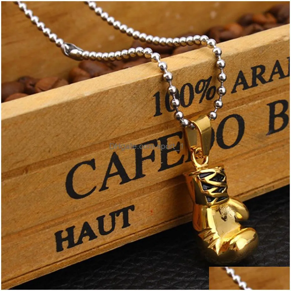 vintage boxing gloves necklaces stainless steel pendant necklace fashion accessories with chain