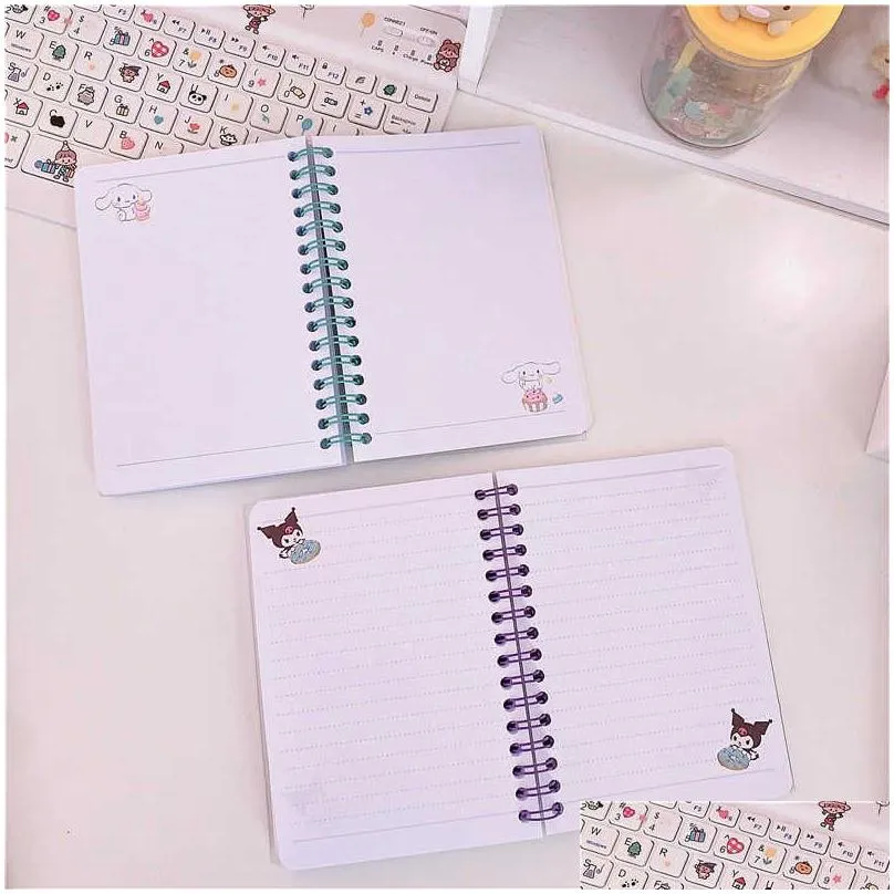 kawaii japanese style cute cartoon printed pattern notebook coil hand account notepad diary student planner 210611
