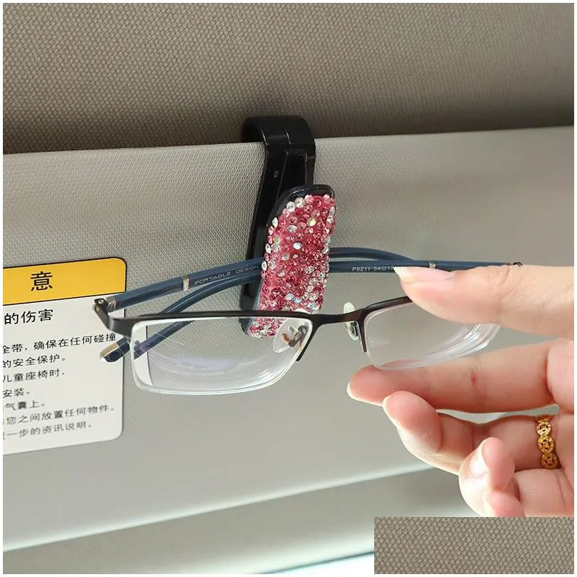 diamond car glasses clip party favor multifunction sunglasses holder ticket card clamp clip fastener accessories