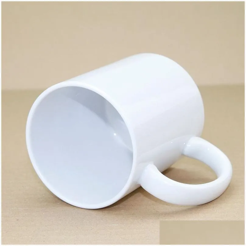 11oz sublimation blank ceramic mug diy handle coffee cup solid color heat transfer household personalized water cups creativity gift