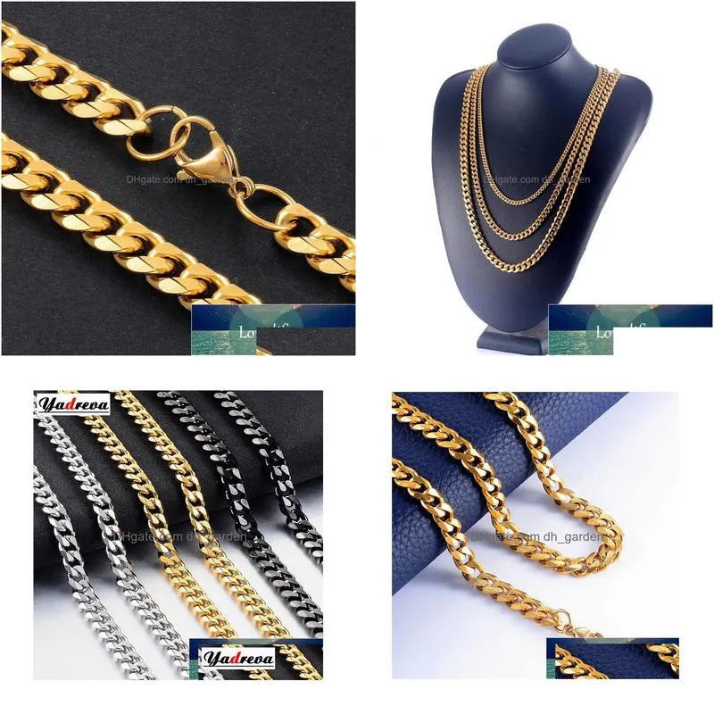 ladies stainless steel cuban chain gold fashion hip hop necklace jewelry factory price expert design quality latest style original