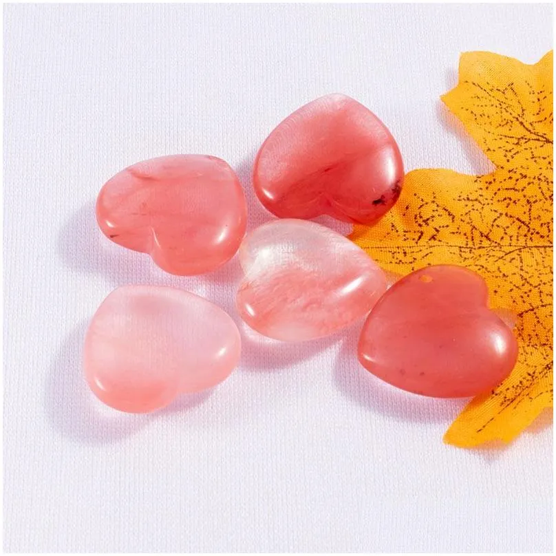 natural crystal stone party favor heart shaped gemstone ornaments yoga healing crafts decoration 25mm dhs