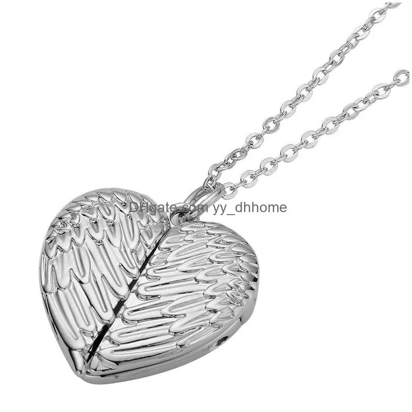 sublimation blank pendant necklace heat transfer romantic angel wing heart necklaces car pendants valentines day gift