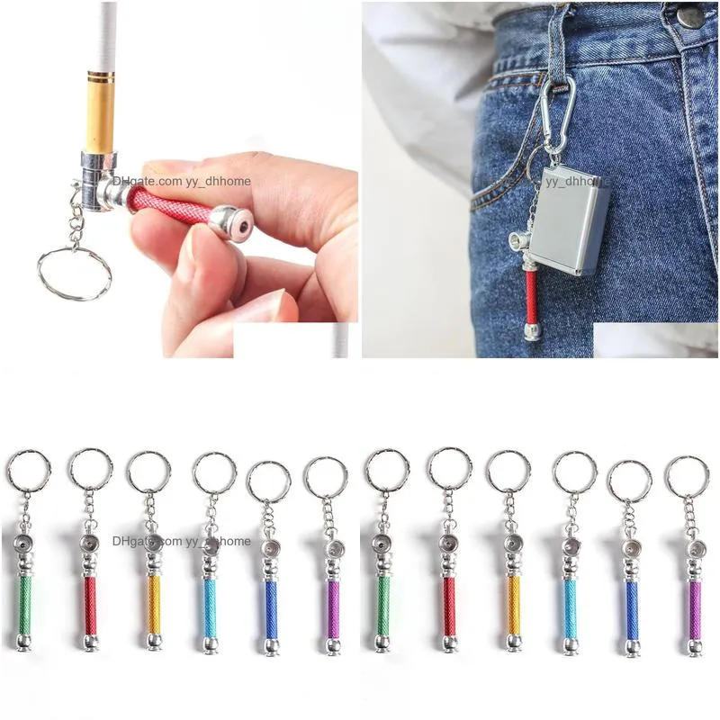 metal smoking pipe keychain mini straight pipe household smoking accessories