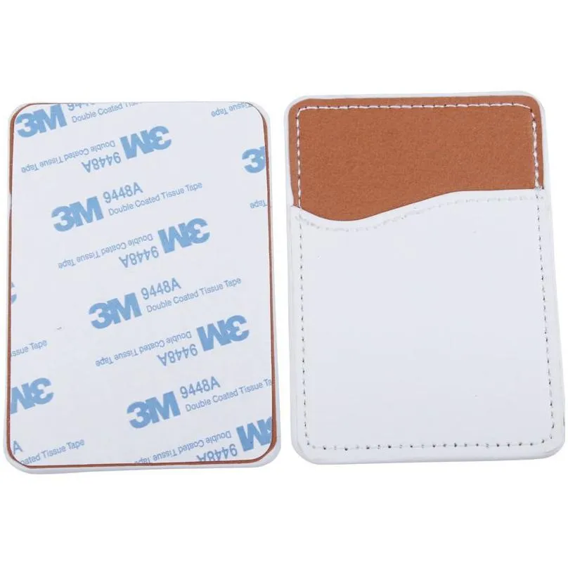 creative sublimation blank leather mobile phone stickers favor heat transfer diy card holder id storage 9.7x6.6cm