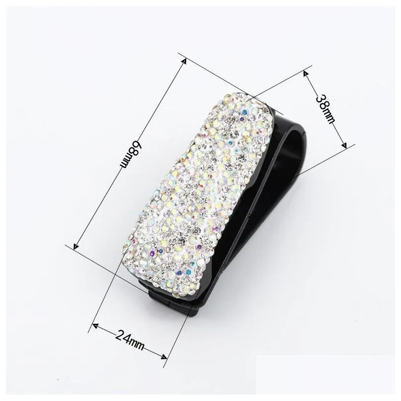 diamond car glasses clip party favor multifunction sunglasses holder ticket card clamp clip fastener accessories