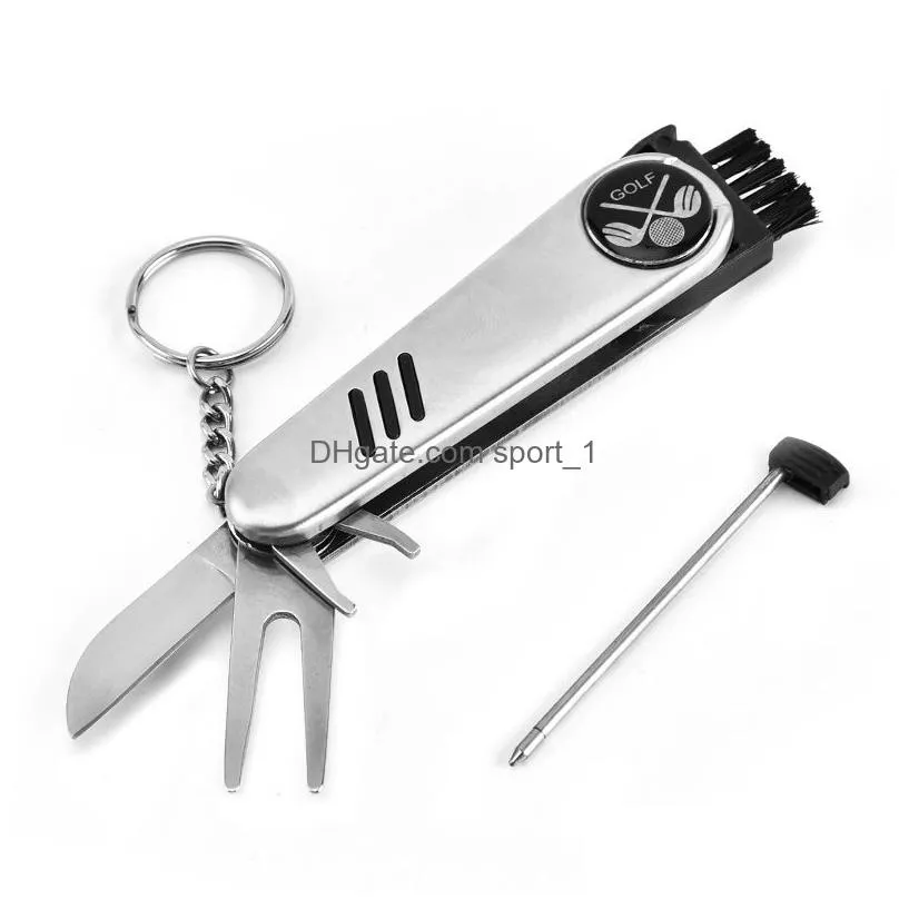 multifunctional folding knife keychain golf knife pendant portable cleaning tool keyring