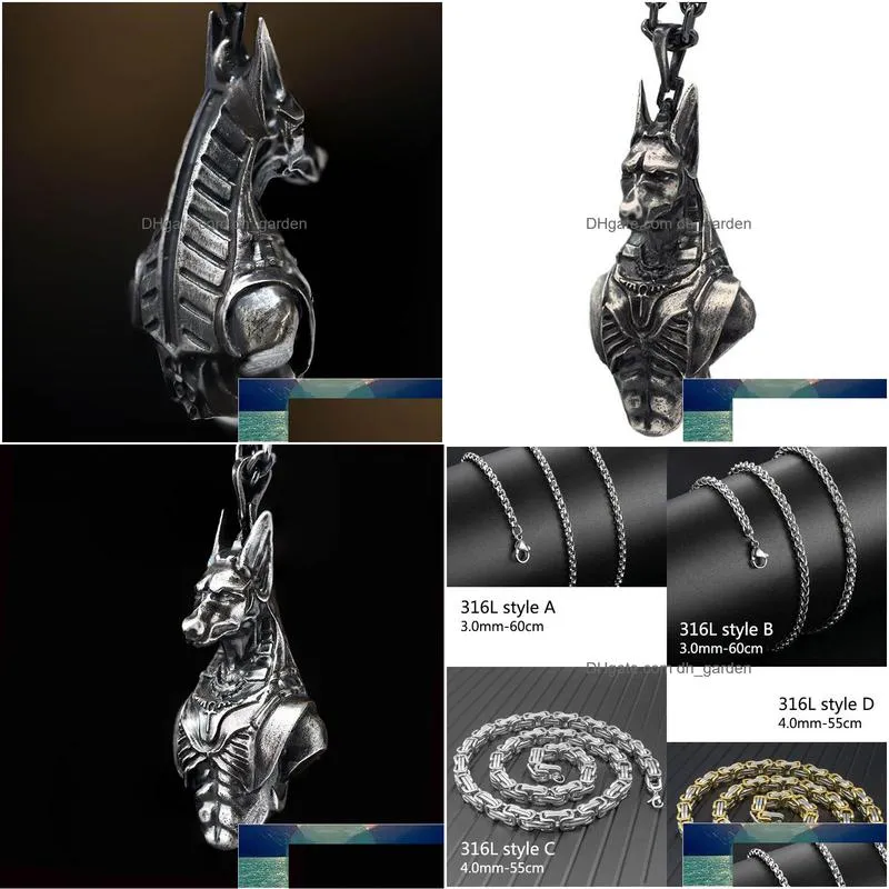 fashion retro domineering 316l stainless steel egyptian grim reaper pendant mens and womens necklace factory price expert design quality latest style