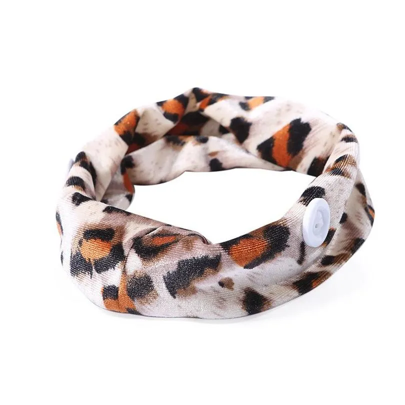 8 color leopard print headband party favor velvet creative ladies outdoor button mask stretch cross hair band ornaments