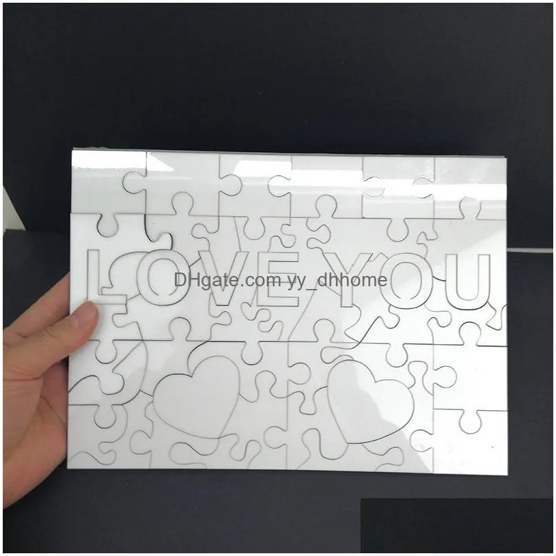 a4 sublimation blank puzzle favor creative love 47 pieces mdf heat transfer jigsaw toy diy valentines day gift