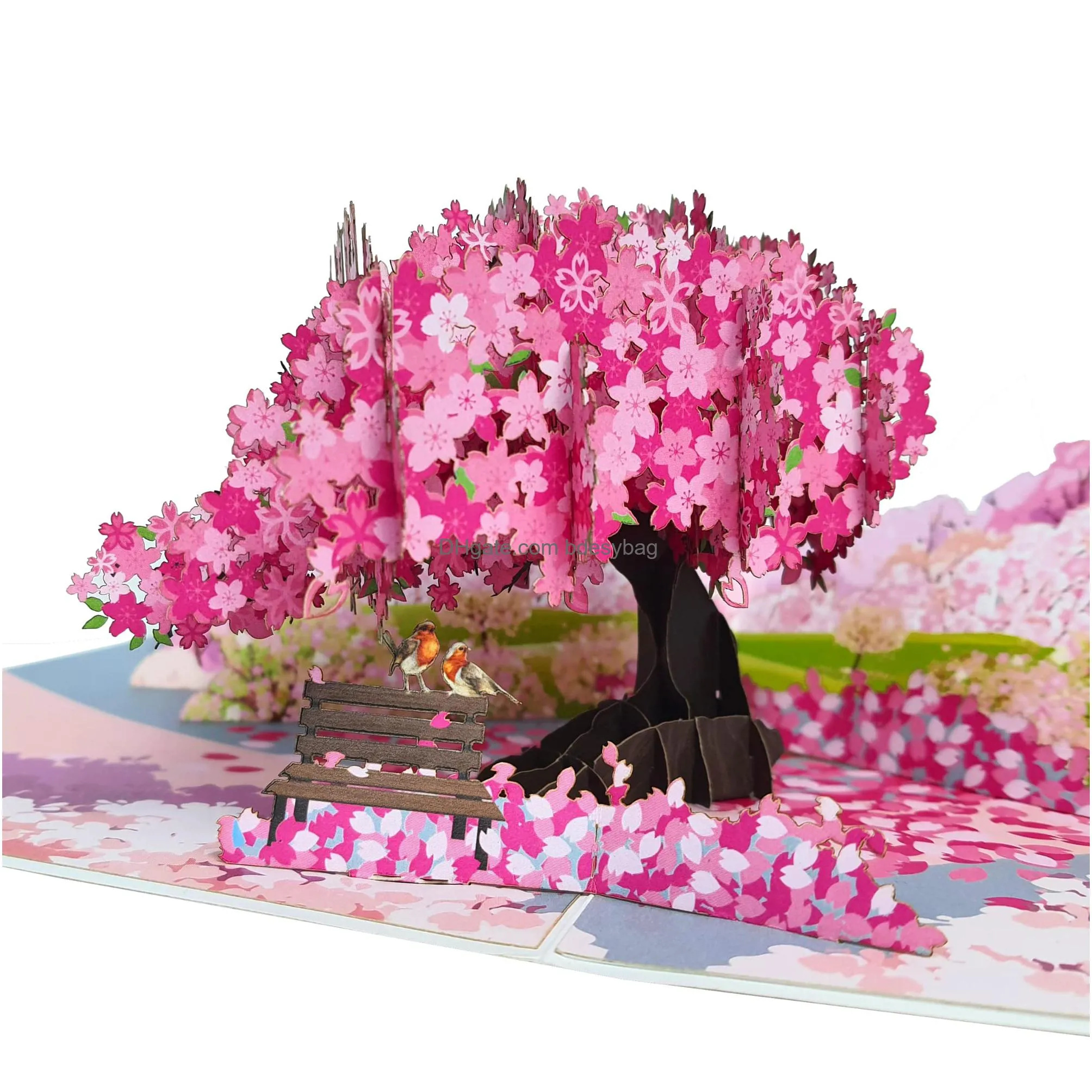 orchid 3d  up card for valentines mothers day all occasions 5 x 7 cover includes envelope and note tag
