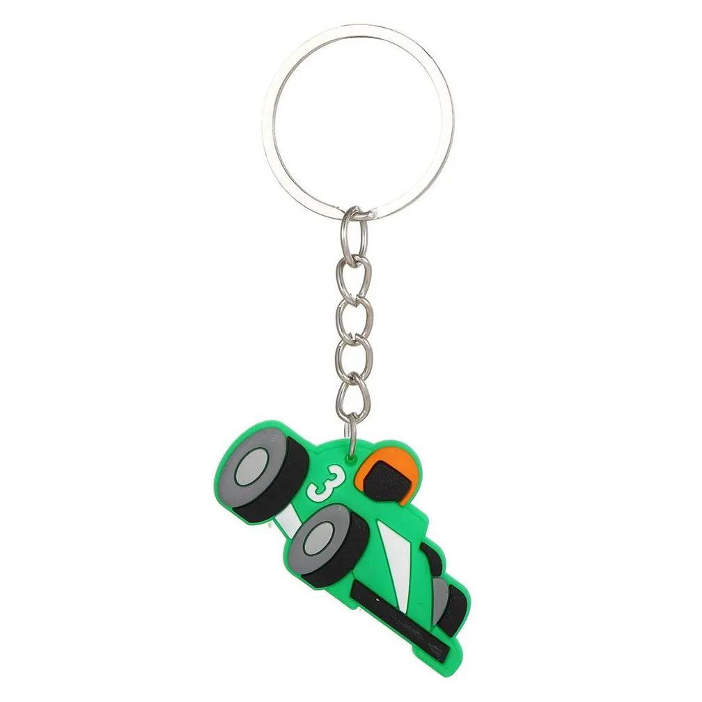 cartoon racing keychain pvc key chain car keychain pendant fashion accessories keyring