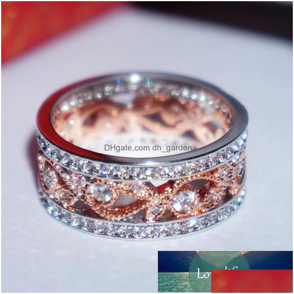 shiny rose gold ring flower zircon engagement ring fashion jewelry wedding rings for women factory price expert design quality latest style original