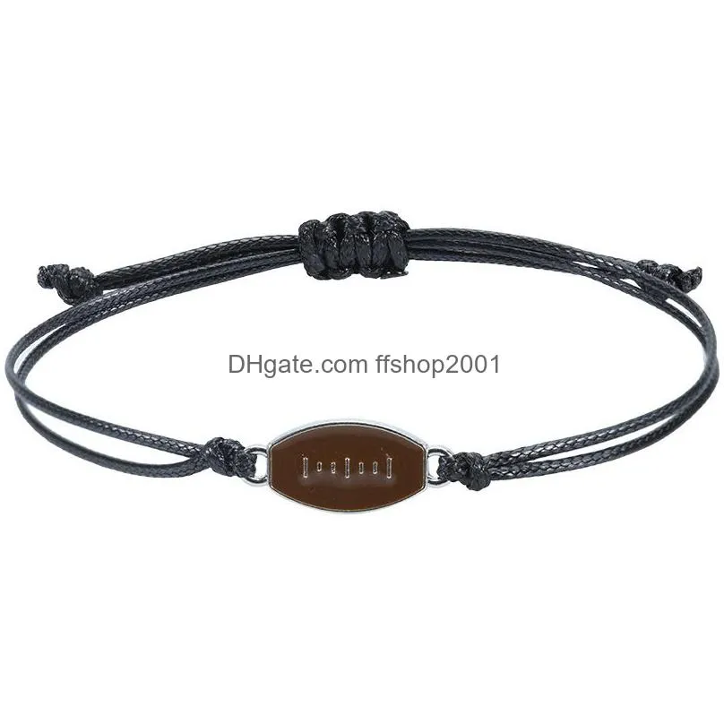 wax rope braided bracelets creative basketball baseball football sports bracelet fashion accessories