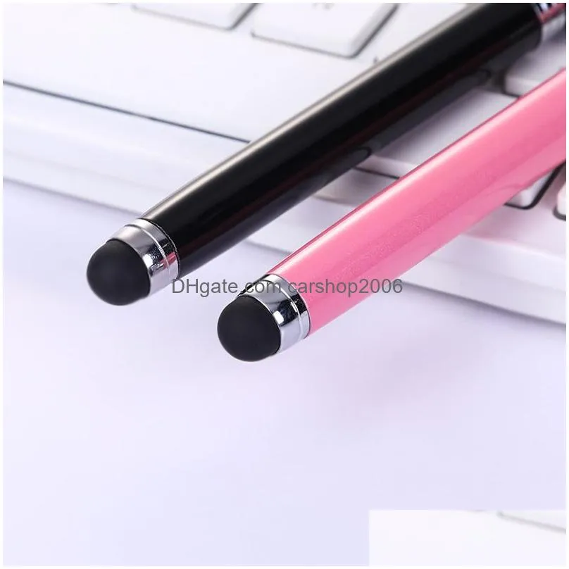 4 color multifunctional ballpoint pens creative metal laser touch screen pen led flashlight school office supplies