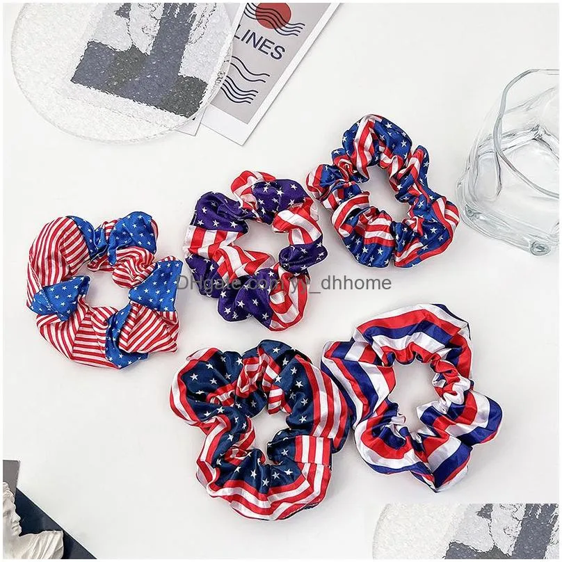 american flag hair rubber bands independence day decoration headband ladies hair ring