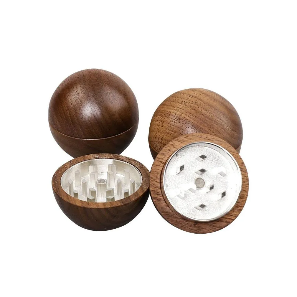 spherical wooden smoke grinder household smoking accessories tobacco grinders
