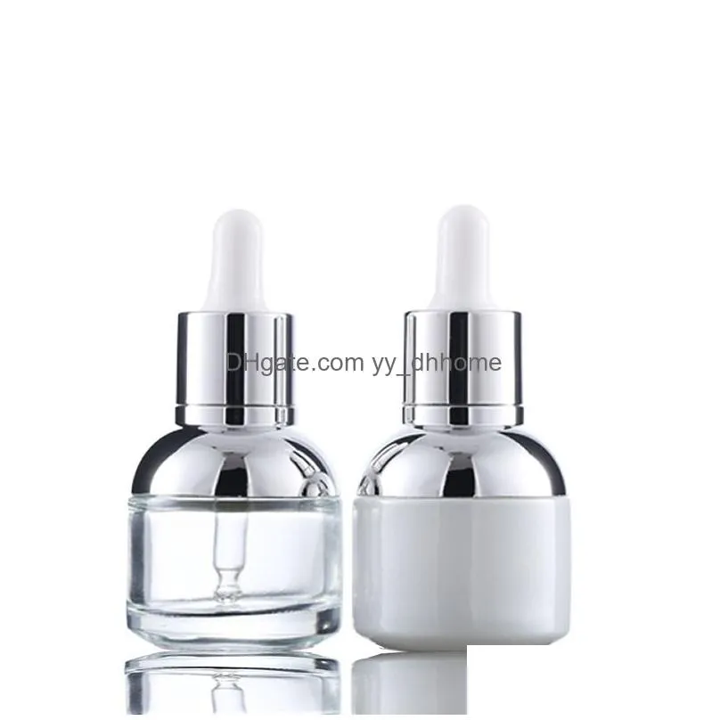 30ml glass dropper bottle gold silver essential oil bottle portable empty cosmetic bottles