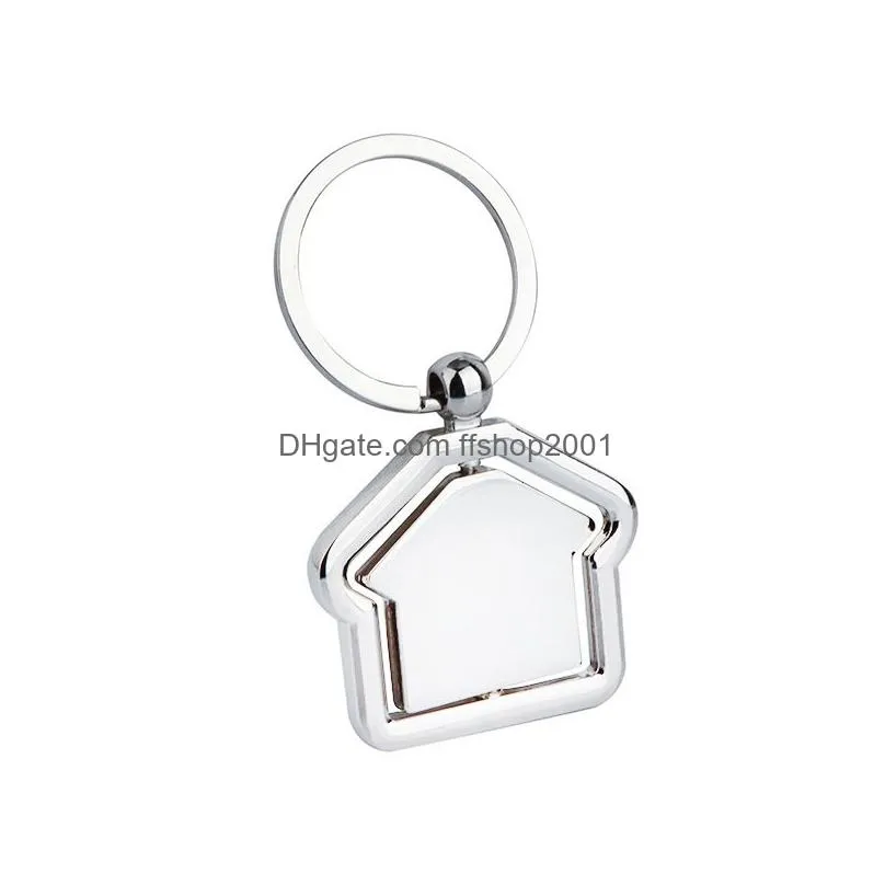 personalized house keychain pendant 360 degree rotation key chain cross keychains metal keyring custom logo