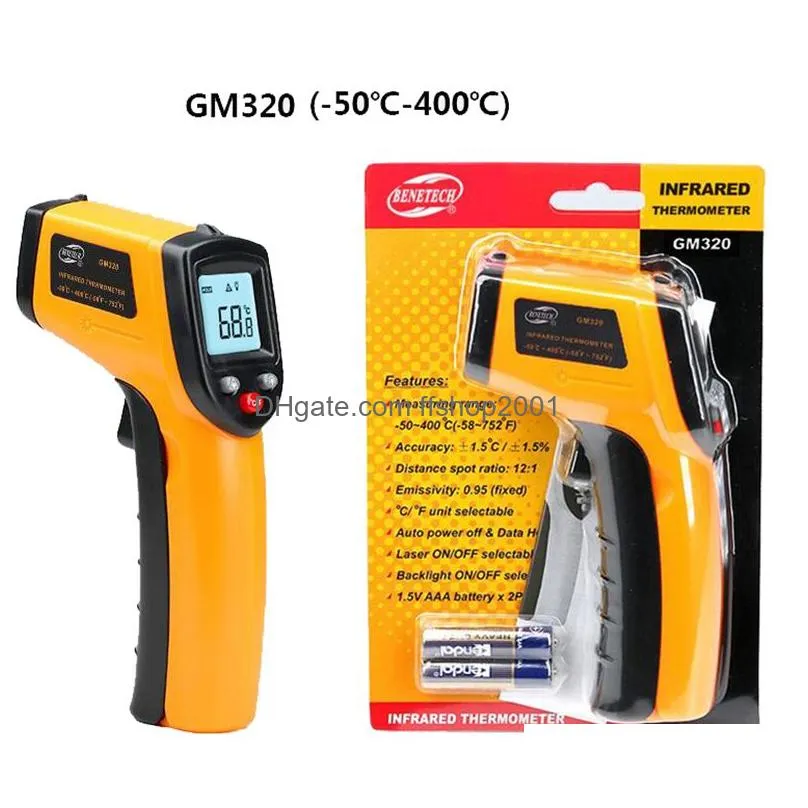 portable electronic temperature instruments digital infrared thermometer 50400°c non contact pyrometer ir laser point gun tester