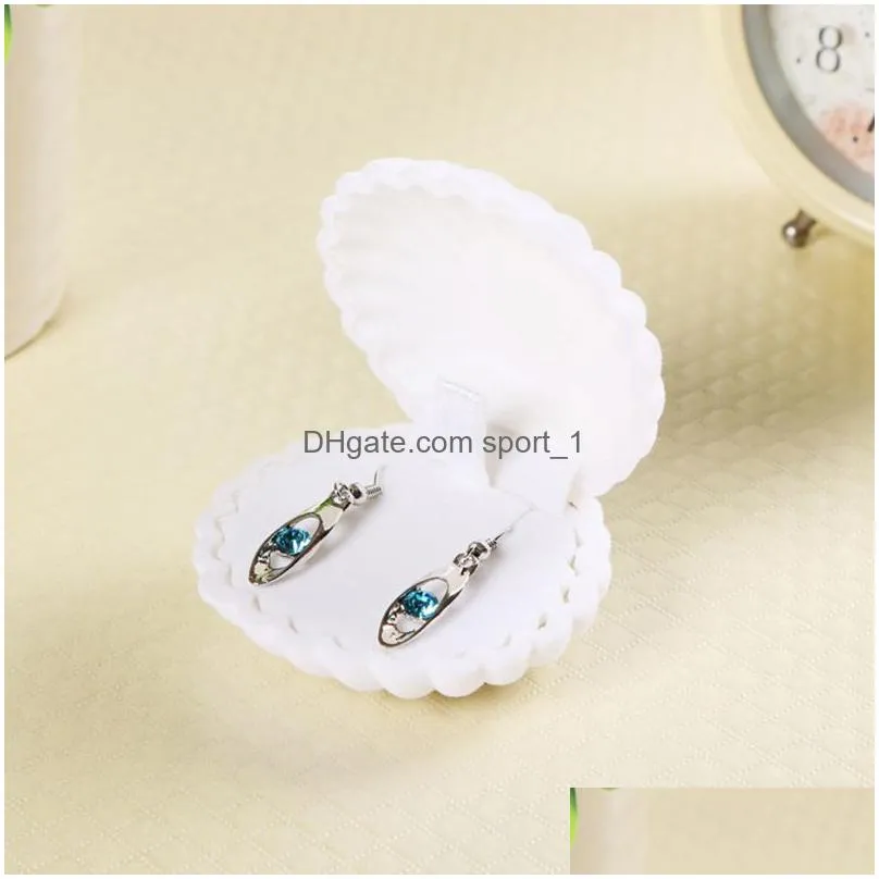 creative shell jewelry box earrings pendant necklace storage boxes jewelry stand 65x55x30mm