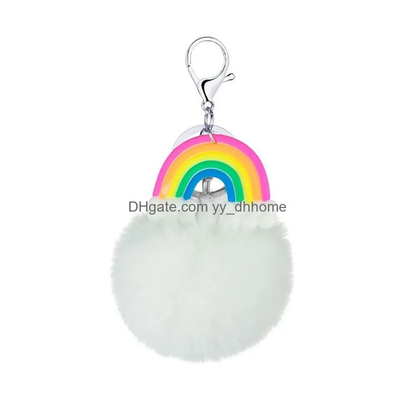 plush keychains pvc cloud rainbow keychain womens bag decoration pendant fashion accessories key ring