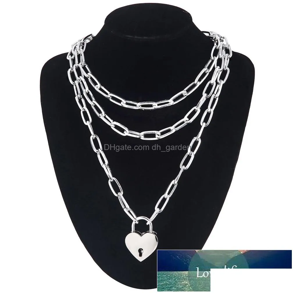 layered heart chain necklace set for girls punk aesthetic cute women choker female fashion jewelry on the neck gift factory price expert design quality latest