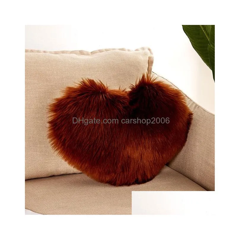 heart shaped plush pillow case simple love pillowcase home living room decorative ornaments 40x50cm
