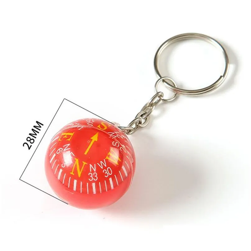 ball compass keychain portable outdoor keychains backpack pendant keyring key chain