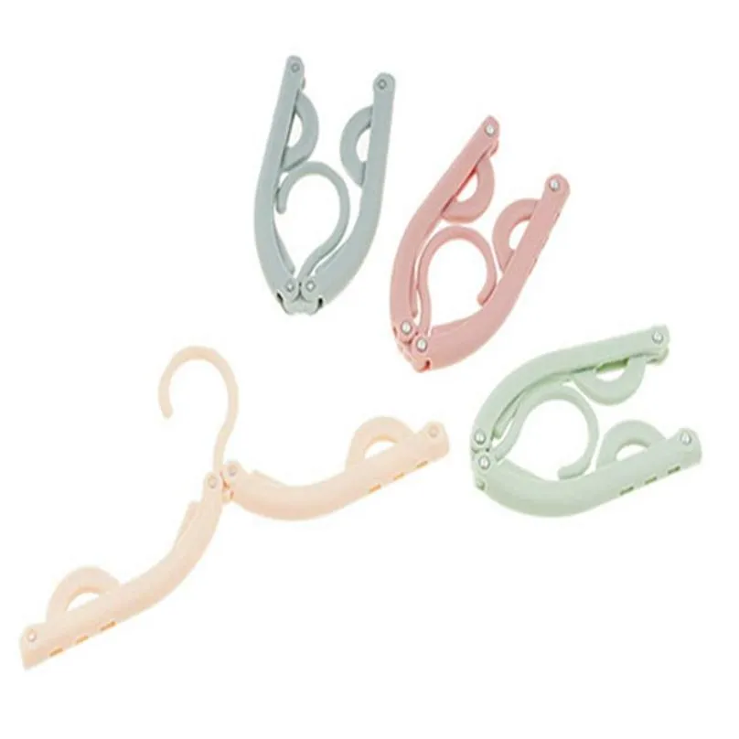 portable travel folding clothes hanger robe hooks candy color multifunction clothes hanger